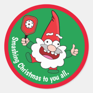 🎅🤶2 sided customisable  Christmas pickleball  Classic Round Sticker