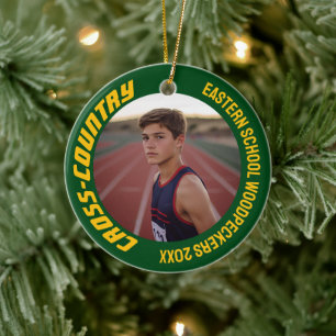 2-Sided Customisable Sports Cross-Country Photo Ceramic Ornament