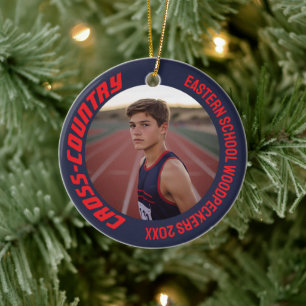 2-Sided Customisable Sports Cross-Country Photo Ceramic Ornament