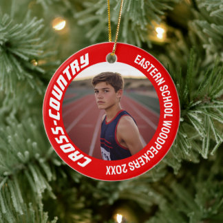 2-Sided Customisable Sports Cross-Country Photo Ceramic Ornament