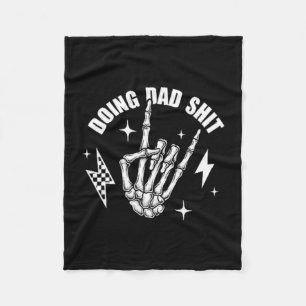 2 Sided Doing Dad Funny Skeleton Toilet Fathers Fleece Blanket