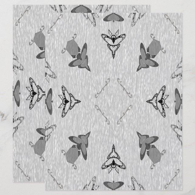 2-Sided Flying High in Lt Grayscale Scrapbook Page (Front/Back)