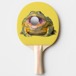 2-Sided Funny Wide Mouth Frog With Ball in Mouth Ping Pong Paddle