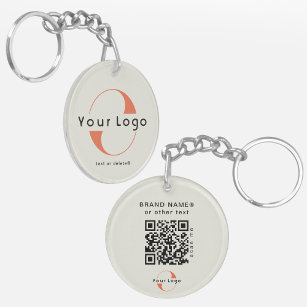 2 sided Logo & QR Code on Green Company Business Key Ring