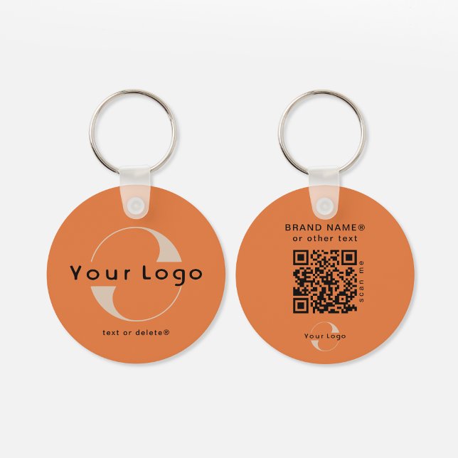 2 sided Logo & QR Code on Orange Company Business  Key Ring (Creator Uploaded)