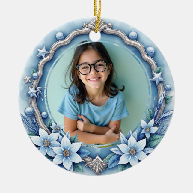 2 sided Memorial  Ceramic Ornament (Front)
