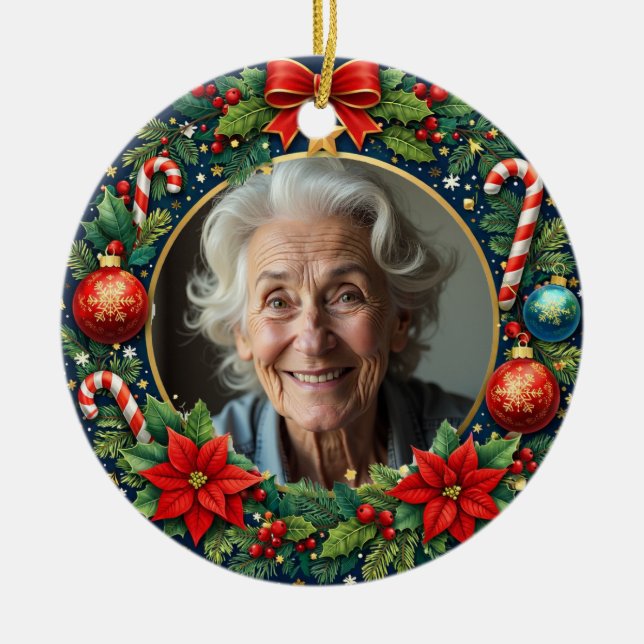2 sided Memorial Christmas  Ceramic Ornament (Front)