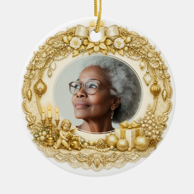 2 sided Memorial Christmas  Ceramic Ornament (Front)