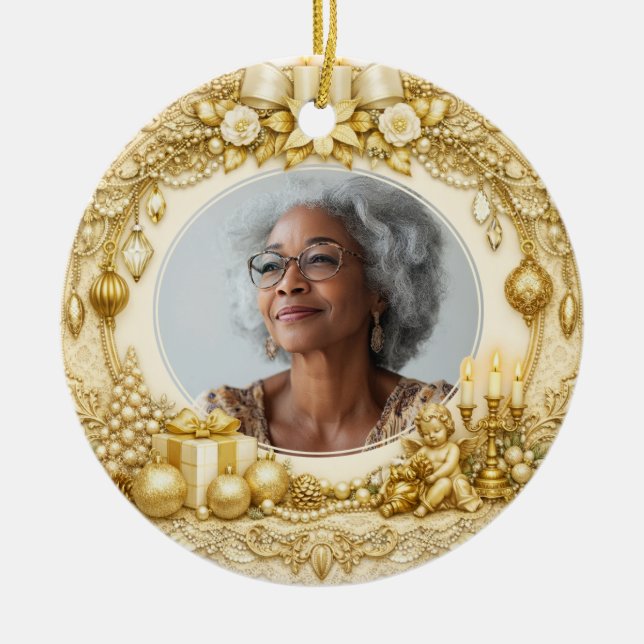 2 sided Memorial Christmas  Ceramic Ornament (Front)