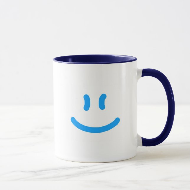 2-Sided More Happy/Smile-Blue Mug (Right)