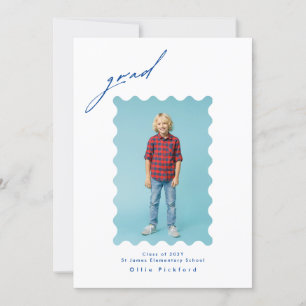 2 sided Photo 2025 Elementary Graduate Wavy Border Announcement