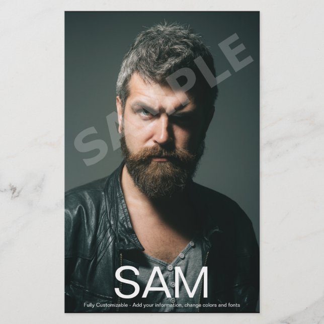 2 sided Photo Actor Comp Zed Card (Front)