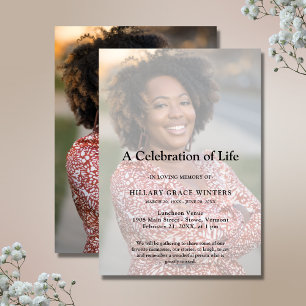 2 Sided Photo Personalised Celebration of Life Invitation