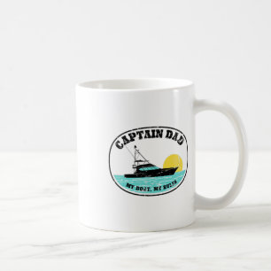 (2 Sided Print) Captain Dad My Boat My Rules Yacht Coffee Mug