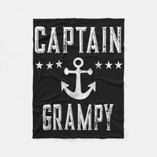 (2 Sided Print) Vintage Captain Grampy Boating Lov Fleece Blanket