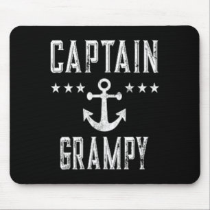 (2 Sided Print) Vintage Captain Grampy Boating Lov Mouse Pad