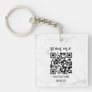 2 Sided QR Code Business Logo Professional Key Ring