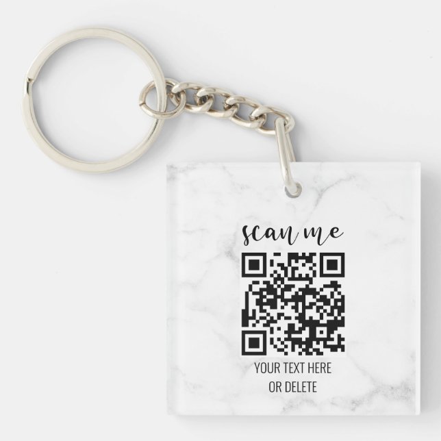 2 Sided QR Code Business Logo Professional Key Ring (Front)