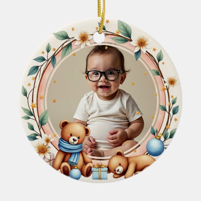 2 sided Twinkle Bear Ceramic Ornament (Front)