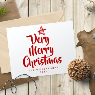 2 Sided VERY MERRY CHRISTMAS Photo Holiday Card