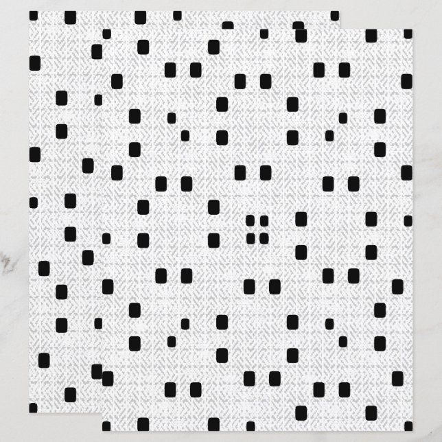 2-Sided W&B Textured Minimalism Scrapbook Page (Front/Back)