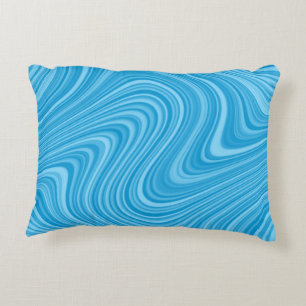 2 Sides 2 Colours Red/Blue White Curvy Line Patter Decorative Cushion