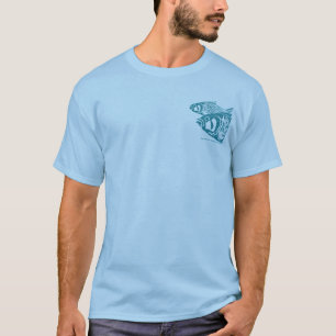 2 sides 4  Fish Blue T Shirt To Customise