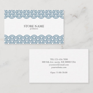 2 sides Blue Waves "Seigaiha" WAGARA Business Card