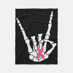 (2 Sides) Breast Cancer Is Boo Sheet Funny Hallowe Fleece Blanket