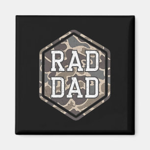 2 Sides Camo Rad Dad Retro Camouflage Daddy Magnet