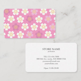 2 sides Cherry Blossom "SAKURA" Pink 名刺 Business Card