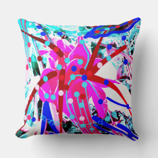 2 SIDES FESTIVE FLOWER Throw Pillow #3