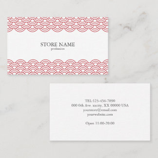 2 sides Red Waves "Seigaiha" WAGARA 名刺 Business Card