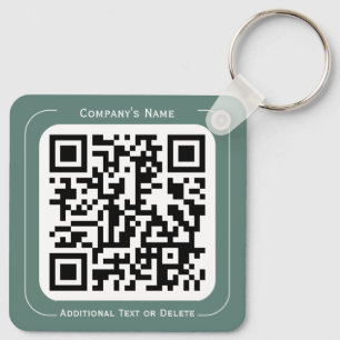 2 sides Your Logo + QR code Simple Business Office Key Ring