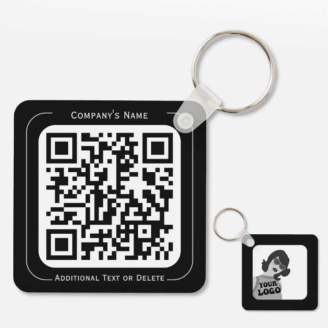 2 sides Your Logo + QR code Simple Business Office Key Ring (Creator Uploaded)
