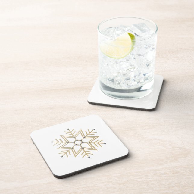 2-Silver and Gold Snowflake 3-D Look Coaster (Right Side)