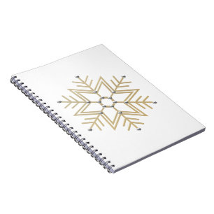 2-Silver and Gold Snowflake 3-D Look Notebook
