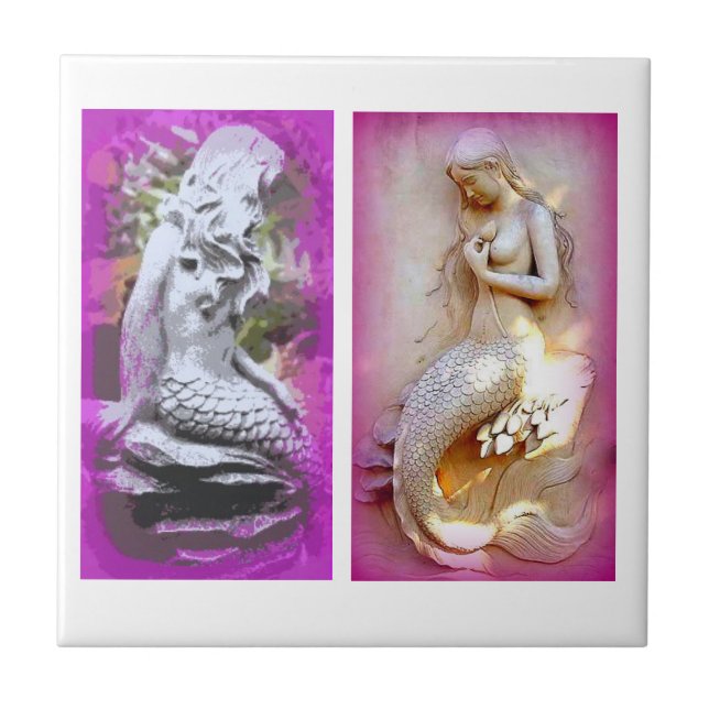2 sitting mermaids tile (Front)