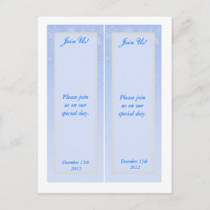 2 Snowflake Wedding Save the Date Bookmarks Announcement Postcard
