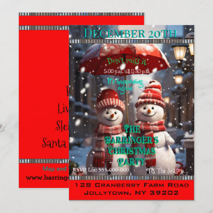 2 Snowman Throwing a Christmas Party Invitation