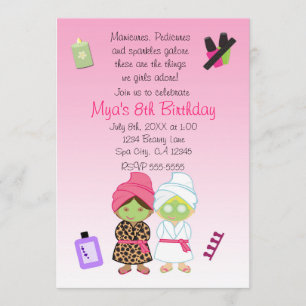 2 Spa Beauty Girls Beauty Birthday Invitation