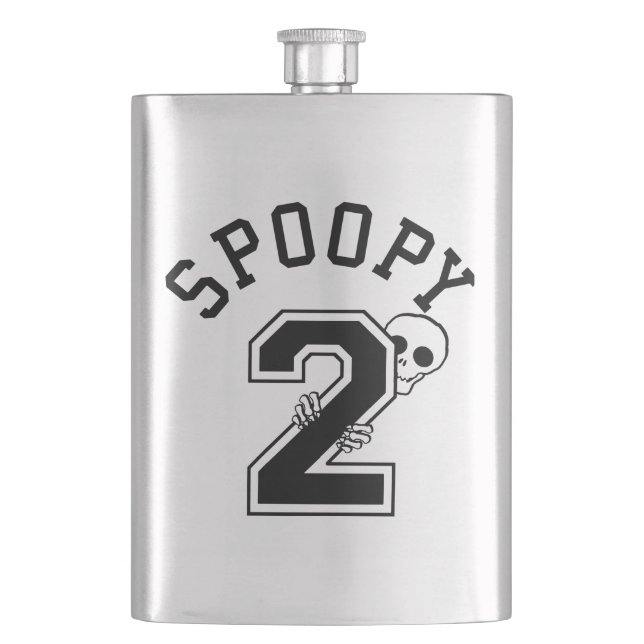 2 Spoopy Athletic Lettering Hip Flask (Front)