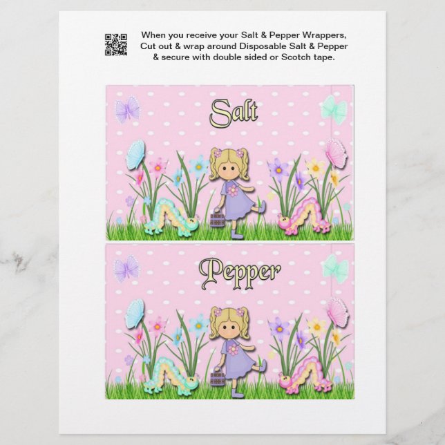 2 Springtime Easter Salt & Pepper Shaker Wrappers (Front)