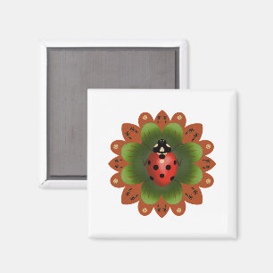 2" Square Ladybug Magnet