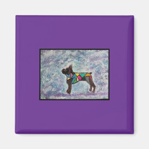 2" Square Magnet with Boxer 