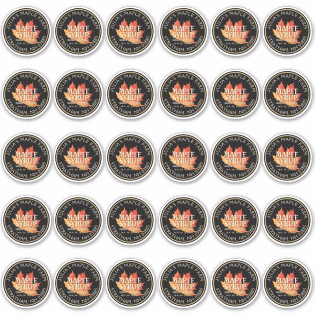 2" Standard Mason Jar Lid Label Maple Syrup (Front)