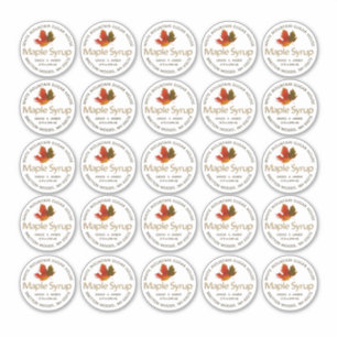 2" Standard Mason Jar Lid Label Maple Syrup 