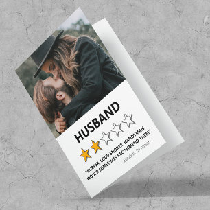 2 Star Review   Funny Husband Valentines Holiday Card
