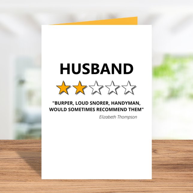 2 Star Review | Funny Husband Valentines Holiday Card (Creator Uploaded)