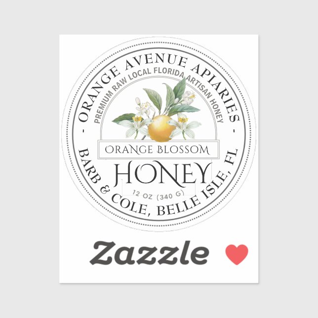 2" State Name and Flower Illustrated Honey Label (Sheet)
